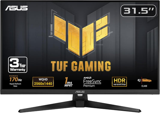 ASUS TUF VG32AQA1A 31.5'' 2560 x 1440 (QHD) (2K), VA, 170Hz, FreeSync, HDR-10, 1ms