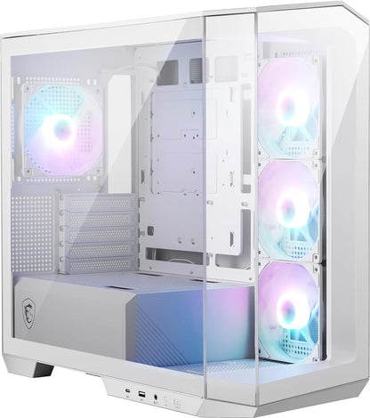 MSI MAG PANO M100R PZ White Mid-Tower Gaming Case Micro-ATX